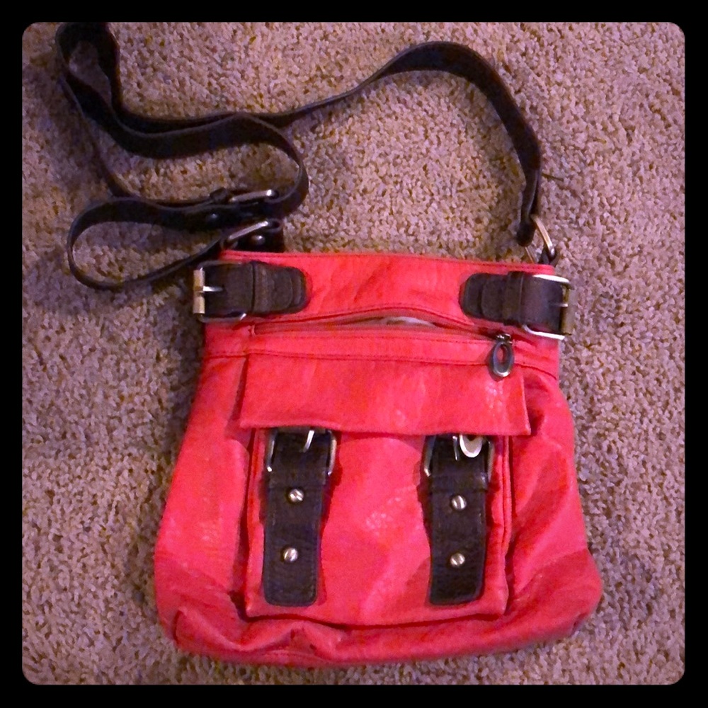 Coral color crossbody bag